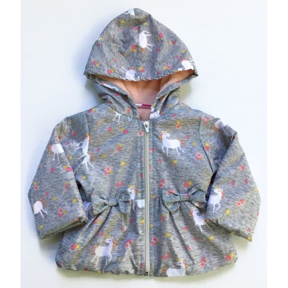 Penelope Mack Unicorn Jacket Toddler Girl 12 Mos. Hooded Plush Lined Coat Floral